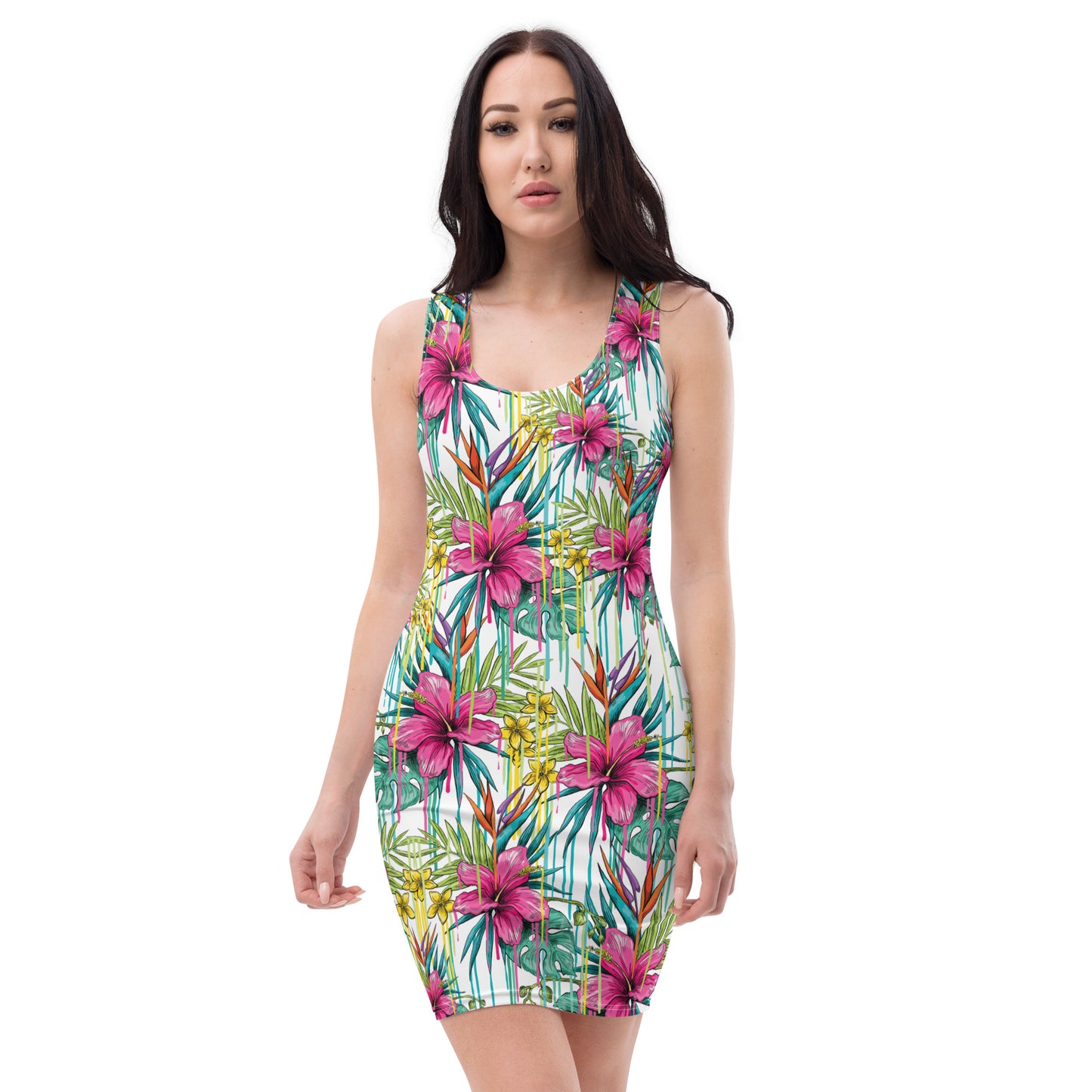 Mulher, vestido justo floral [PAPBD]