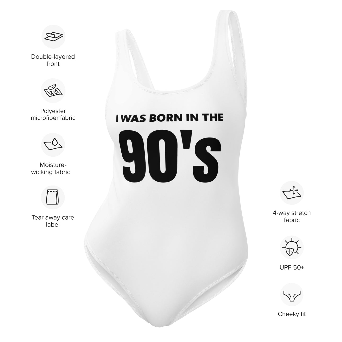 Mulher, I was born in the 90's, podemos alterar o ano e a cor, o melhor fato de banho para o verão [OP Swimsuit]