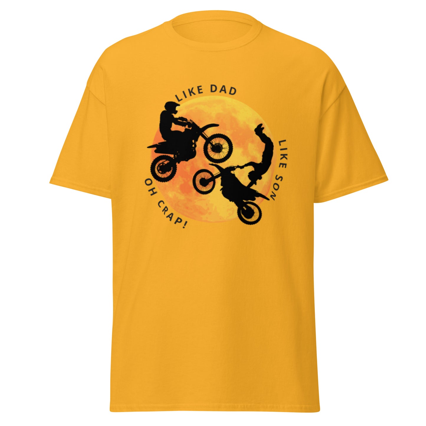 Motos, Tal pai, tal filho, oh crap!, t-shirt de adulto [PG50R]