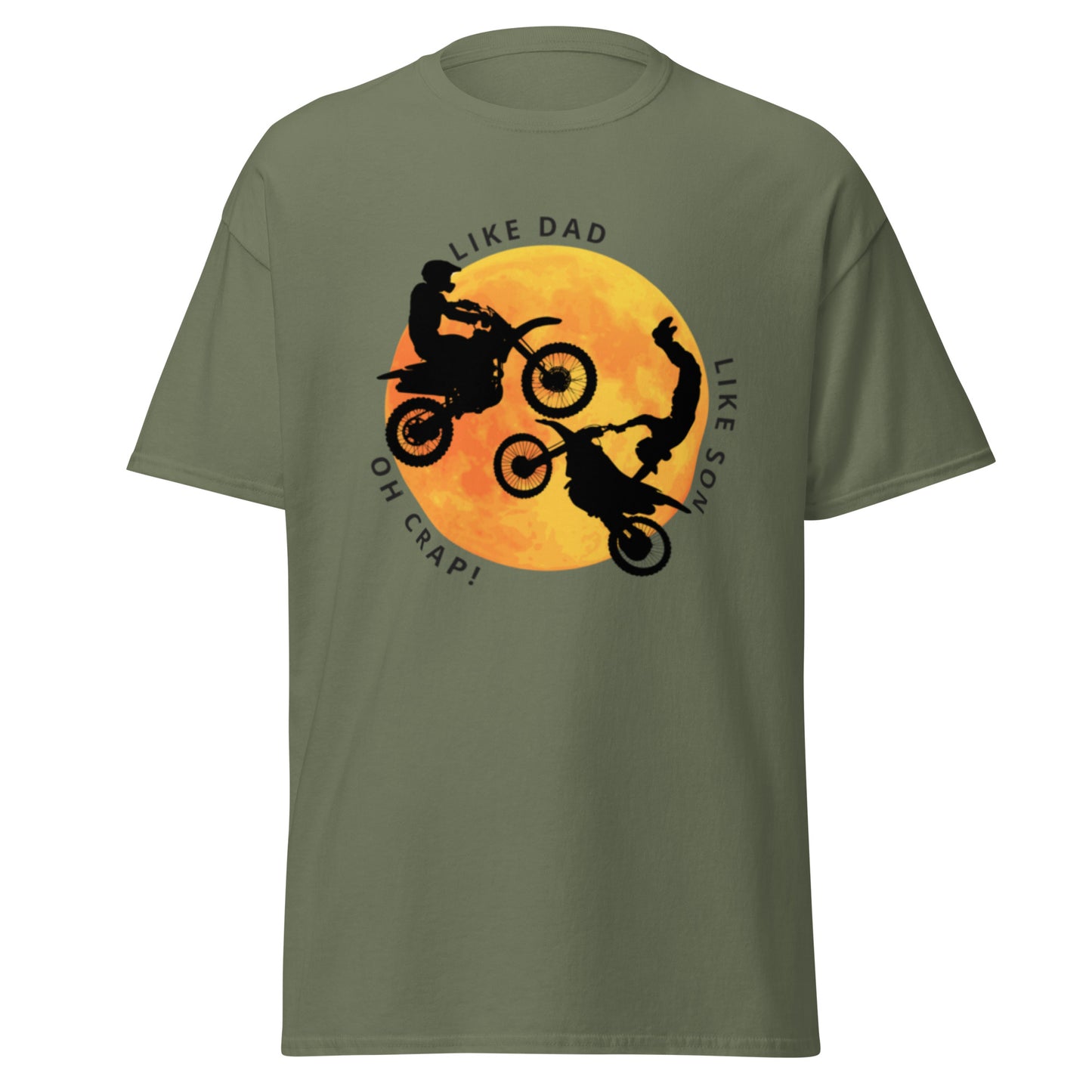 Motos, Tal pai, tal filho, oh crap!, t-shirt de adulto [PG50R]