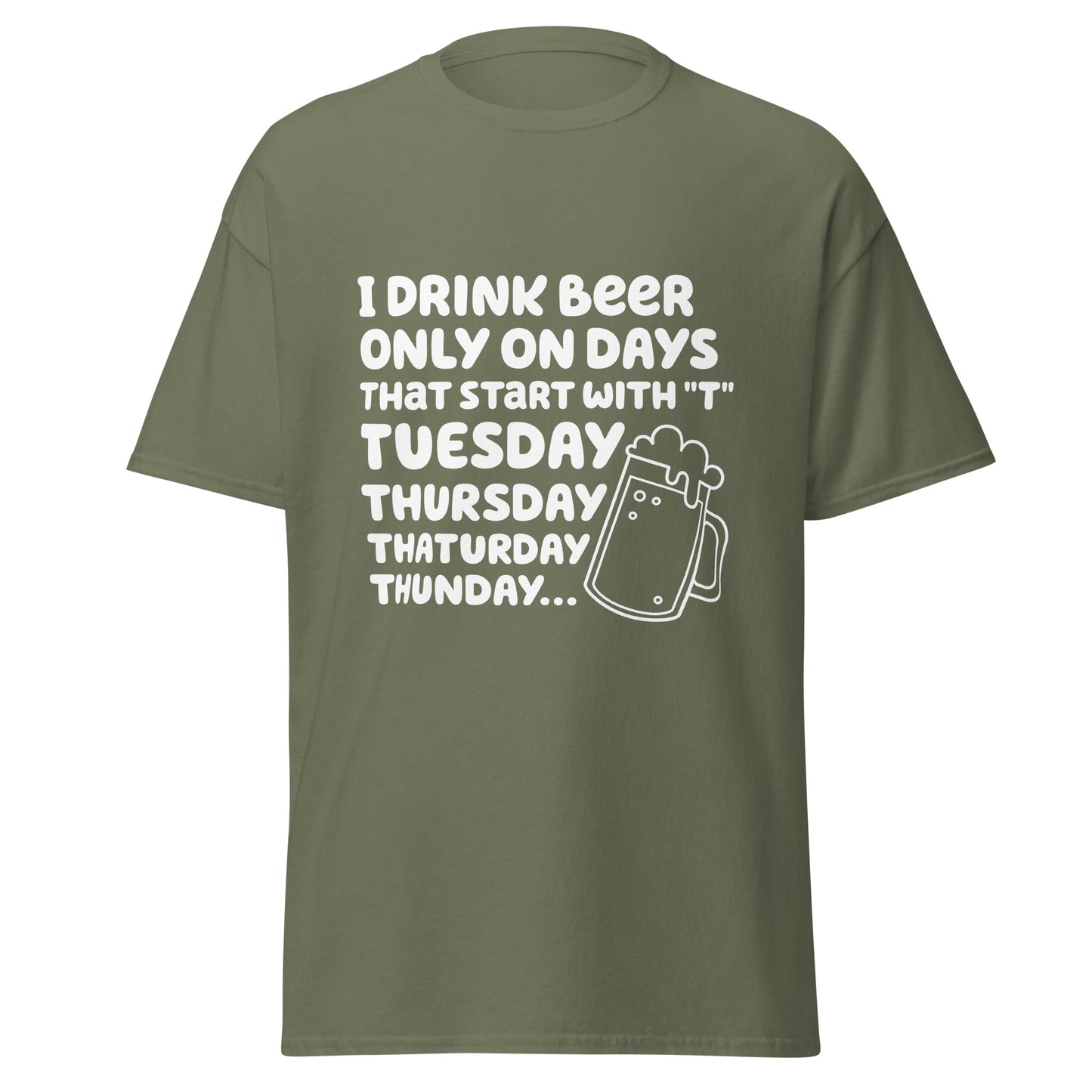 Humor, dias para beber cerveja, t-shirt de adulto [PG50R]