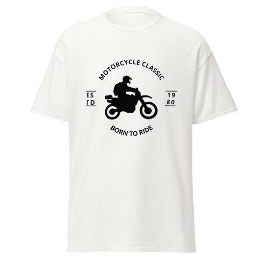 Motos, Born to ride, motorcycle classic, com data editável, t-shirt de adulto [PG50R]