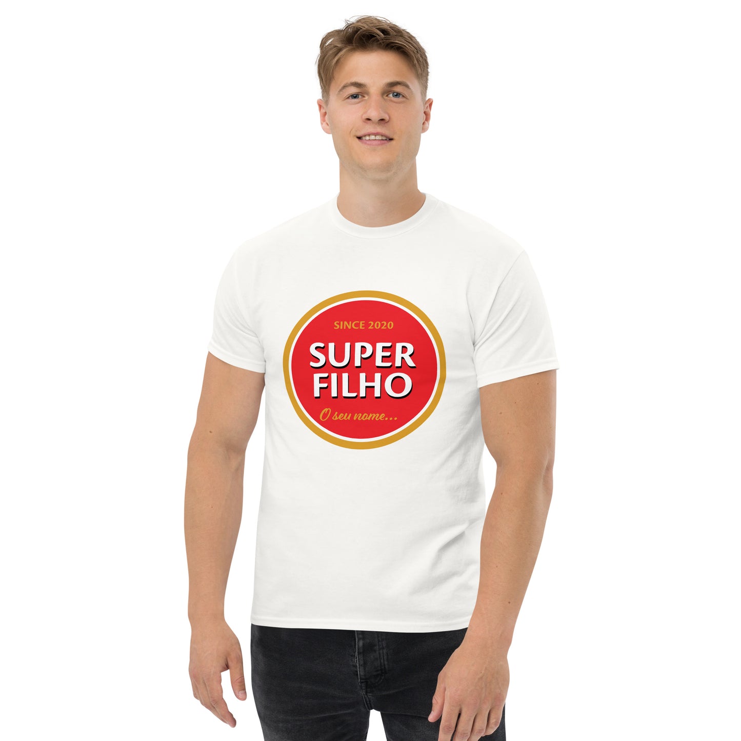 Família, Super filho, filha, pai, mãe, amigo…, altere o texto ao seu gosto, t-shirt de adulto [PG50R]