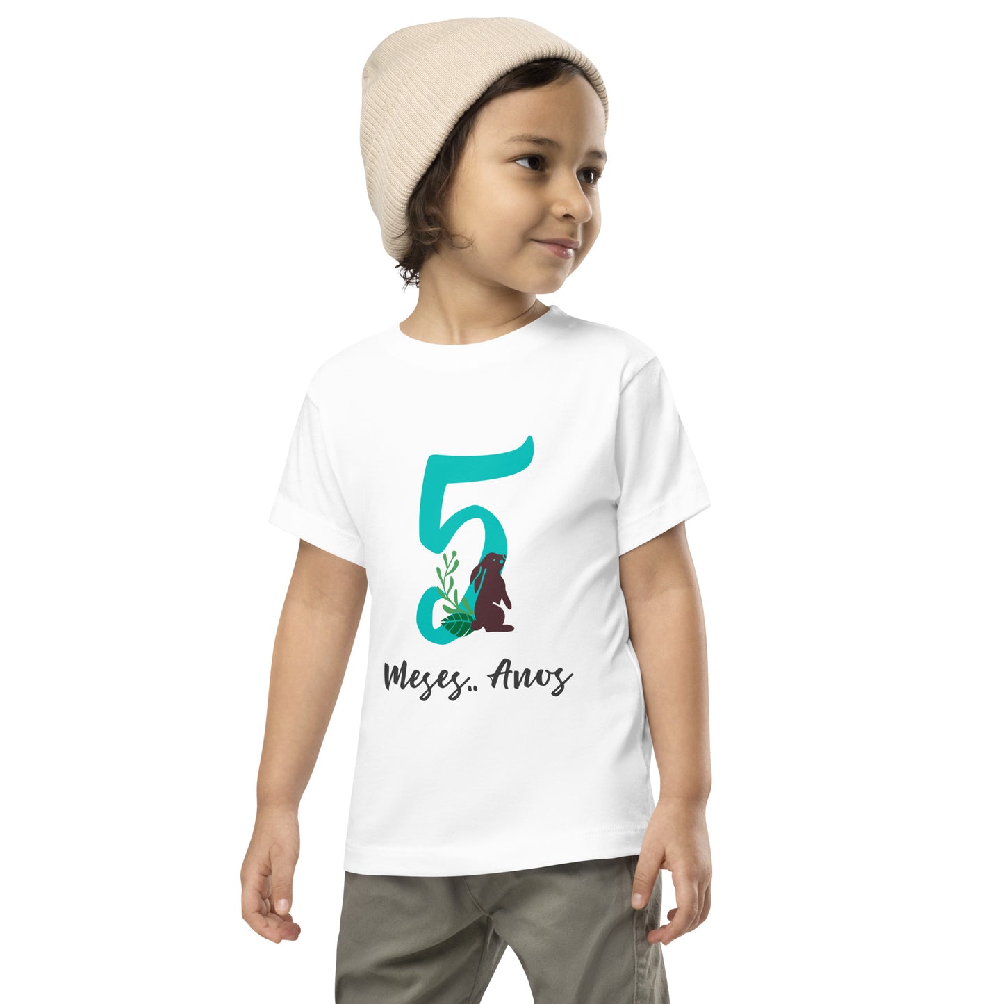 Kids Criança, a melhor t-shirt de aniversário com um coelho pode alterar os anos [t-shirt de criança 2-5 anos PBC31T]