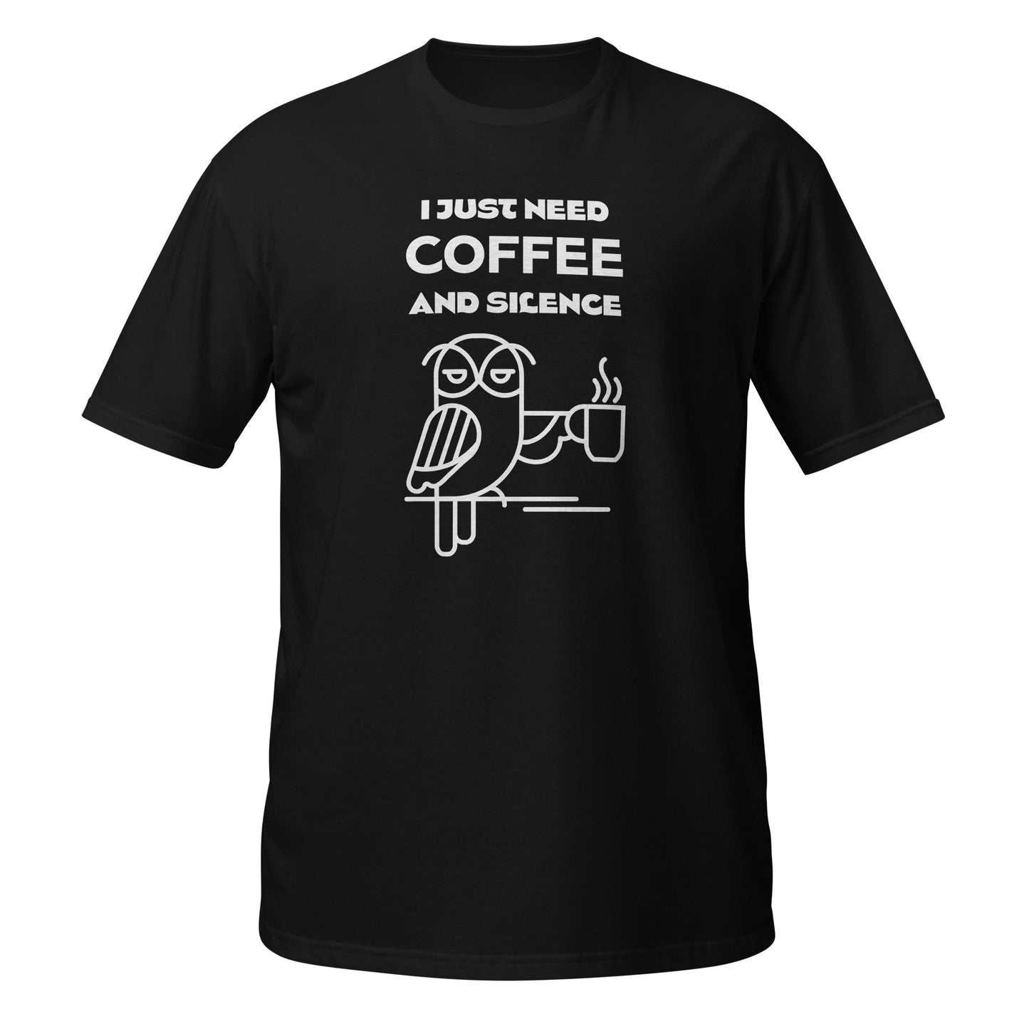 Funny, Coffee and silence, presente para amantes de café [t-shirt PG640S]