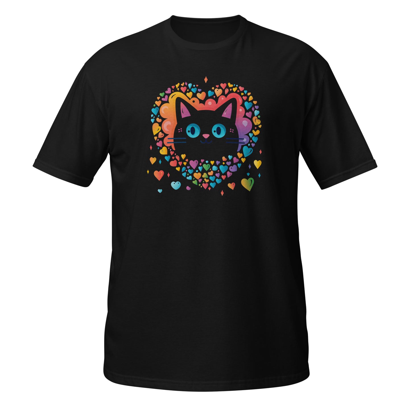 Gato de corações, presente perfeito para quem gosta de gatos [t-shirt PG640S]