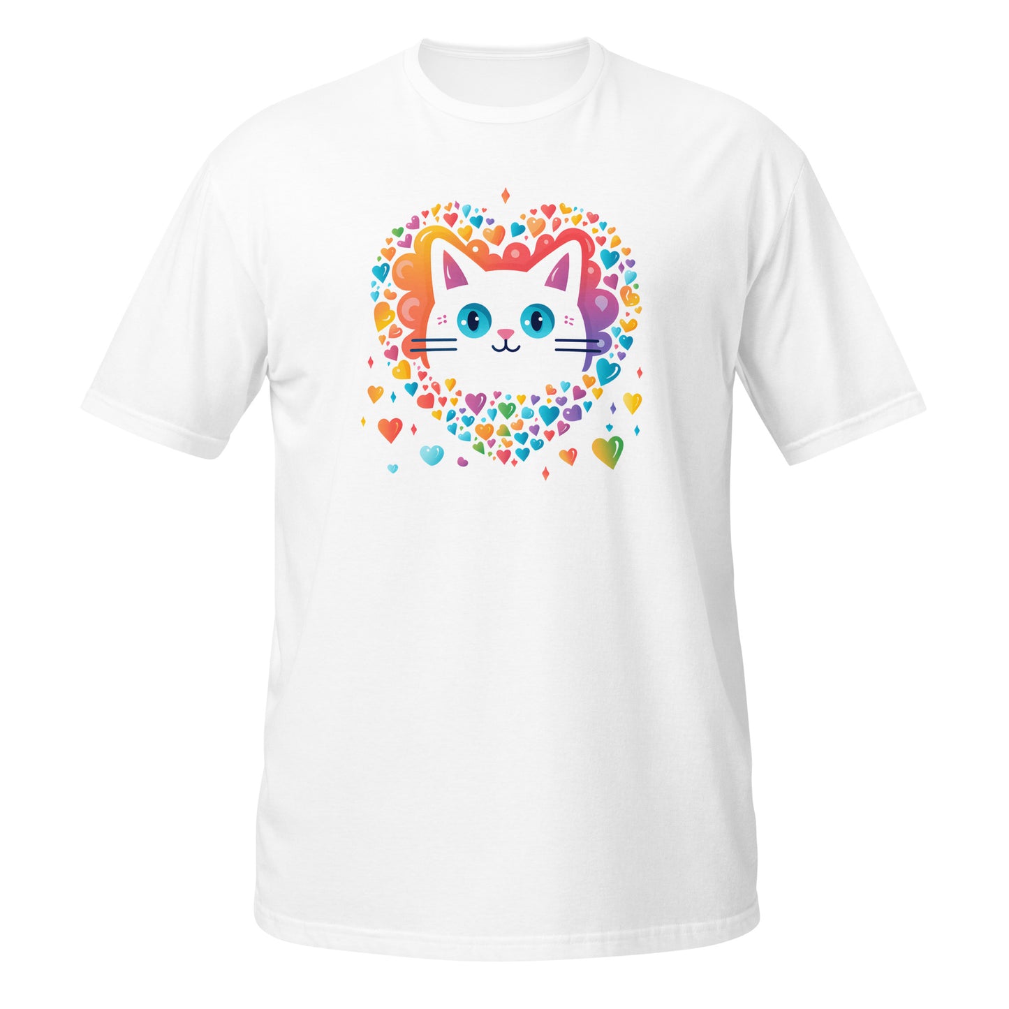 Gato de corações, presente perfeito para quem gosta de gatos [t-shirt PG640S]