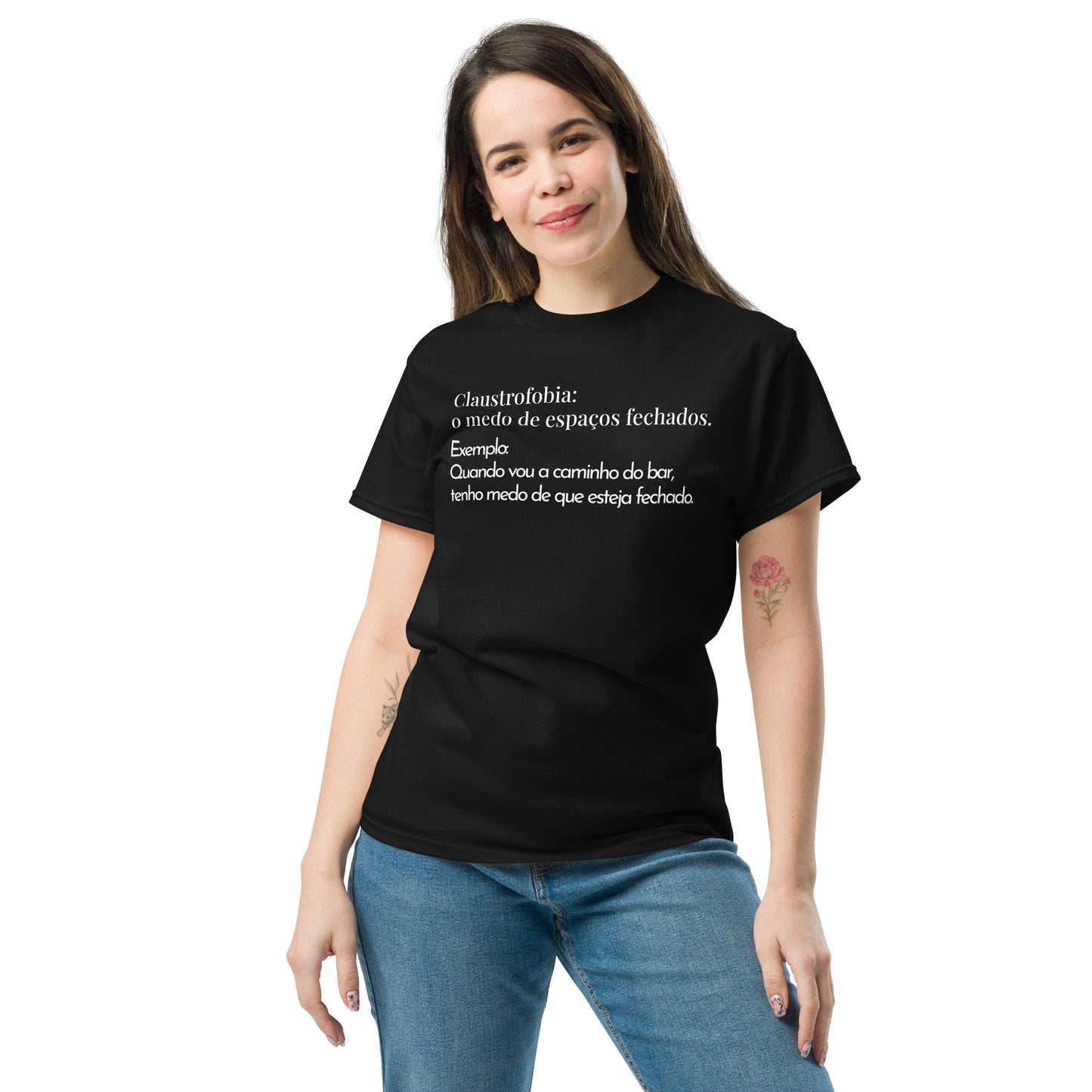 Funny, claustrofobia é medo de espaços fechados, t-shirt amigos ou amigas [t-shirt PG50R]