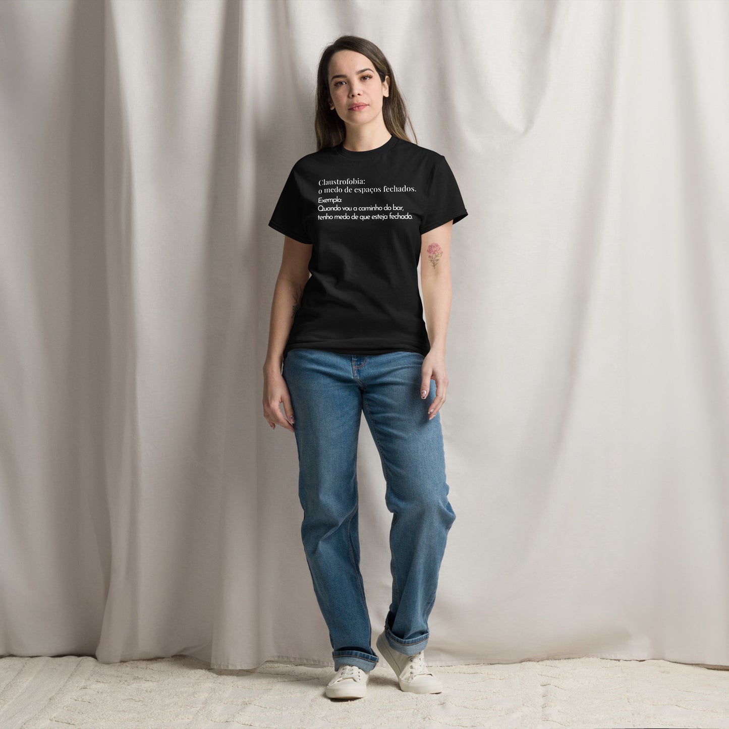 Funny, claustrofobia é medo de espaços fechados, t-shirt amigos ou amigas [t-shirt PG50R]